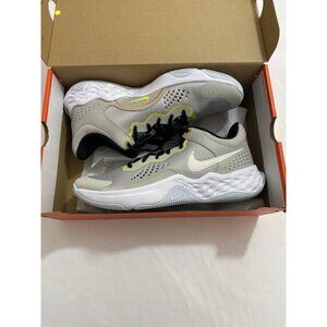 Nike Men’s Athletic Shoes Light Gray White Black with Neon Yellow Accents
